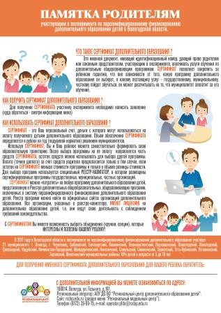 родителям о сертификате